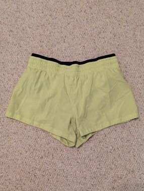 Yellow/Green Women’s Athletic Fabletics Shorts with Navy Blue Waistband